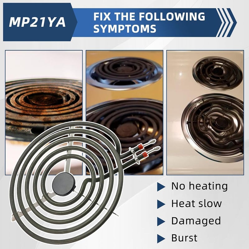Fetechmate 2 Pack MP21YA (8") Electric Range Burner Element Unit Set Replacement Fit for Frigi-daire Whirl-pool Ken-more May-tag Stove Top Burner Replace WPY04100166, 4381750, Y0E00801799, 19950009 By - Image 5